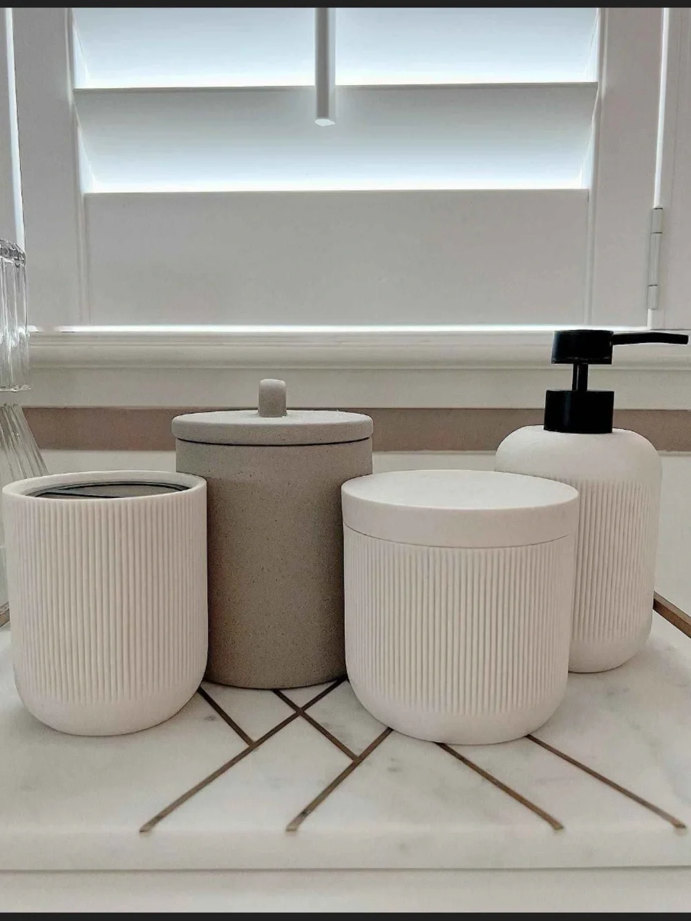 Modern Resin Soap Pump & Brush Cup